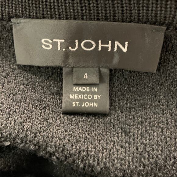 ST. JOHN Size 4 Black Cotton Blend Cropped Below Knee Outfits - Picture 8 of 12